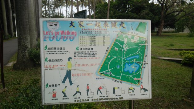 台南公園の外周をウォーキングする際の案内